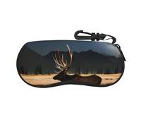 yefan Elk In The Meadow - Custodia morbida per occhiali, custodia morbida per occhiali da sole con chiusura a cerniera, adatta per uomini e donne.