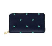 yefan Grazioso portafoglio con sfondo blu, portafoglio con cerniera, portafoglio di grande capacità, portafoglio lungo, portafoglio organizer multi-carta, portafoglio unisex, Nero , Taglia unica