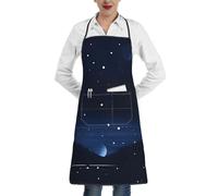 yefan Grembiule da cucina blu scuro, regolabile, con una tasca, unisex, adatto per ristoranti, barbecue e cucina.