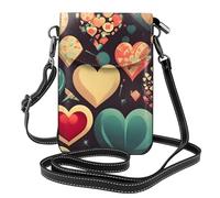 yefan Heart Crush Flower Borsa a tracolla da donna, portafoglio per telefono con cerniera, borsa a tracolla, tracolla regolabile.