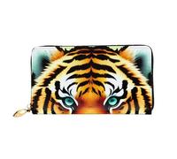 yefan Little Fat Tiger Head Portafoglio, portafoglio con cerniera, organizer per carte di credito, grande capacità, circa 19 x 10,5 cm, Nero , Taglia unica