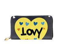 yefan Love You with All My Heart Wallet, portafoglio con cerniera, portafoglio grande capacità, portafoglio lungo, portafoglio organizer multi-carte, portafoglio unisex, Nero , Taglia unica