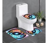 yefan Meraviglioso set di 3 tappetini da bagno universali, morbidi, assorbenti, antiscivolo, adatti per bagni, servizi igienici, ecc.