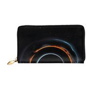 yefan Mysterious Cosmic Black Holes Portafoglio, portafoglio con cerniera, portafoglio multi-card organizer, grande capacità, 7,48 x 4,13 pollici (circa 19 x 10,5 cm), Nero , Taglia unica