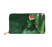 yefan Patrick'S Watermelon Festival Portafoglio, portafoglio con cerniera, portafoglio multi-card organizer, & grande capacità, 7,48 x 4,13 pollici (circa 19 x 10,5 cm), Nero , Taglia unica