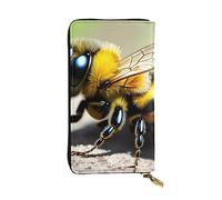 yefan Portafoglio carino Little Bee, portafoglio con cerniera da donna, portafoglio lungo da donna, portafoglio organizer multi-carta, portafoglio e portafoglio frizione, Nero , Taglia unica