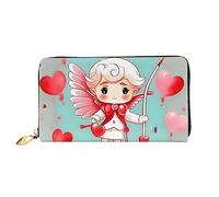 yefan Portafoglio carino per ragazzo amorevole, portafoglio con cerniera, portafoglio di grande capacità, portafoglio lungo, portafoglio organizer multi-carta, portafoglio unisex, Nero , Taglia unica