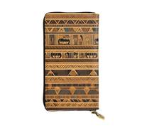 yefan Portafoglio con affreschi egiziani, con cerniera, grande capacità, può contenere 12 carte.