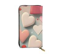 yefan Portafoglio con motivo amore, portafoglio con cerniera da donna, portafoglio lungo da donna, portafoglio organizer multi-scheda, portafoglio e portafoglio frizione, Nero , Taglia unica