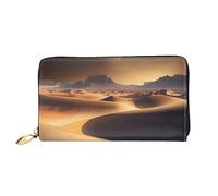 yefan Portafoglio con stelle del deserto, portafoglio con cerniera, portafoglio di grande capacità, portafoglio lungo, portafoglio organizer multi-carta, portafoglio unisex, Nero , Taglia unica