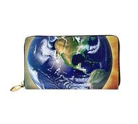yefan Portafoglio Cosmic Earth, portafoglio con cerniera, portafoglio di grande capacità, portafoglio lungo, portafoglio organizer multi-carte, portafoglio unisex, Nero , Taglia unica