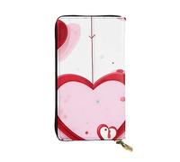yefan Portafoglio Little Red Heart, portafoglio con cerniera da donna, portafoglio lungo da donna, portafoglio organizer multi-scheda, portafoglio e portafoglio frizione, Nero , Taglia unica