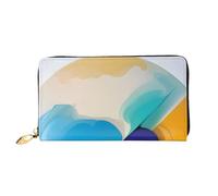 yefan Portafoglio rotondo per pittura ad acquerello, portafoglio con cerniera, portafoglio organizer multi-card, grande capacità, 7,48 x 4,13 pollici (circa 19 x 10,5 cm), Nero , Taglia unica