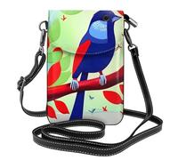 yefan Red Leaf Bird - Borsa a tracolla da donna, portafoglio con cerniera, borsa a tracolla, tracolla regolabile.