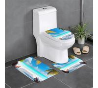 yefan Set di 3 tappetini da bagno con motivo vacanze alle Maldive, morbidi, assorbenti, antiscivolo, adatti per bagni, servizi igienici, ecc.