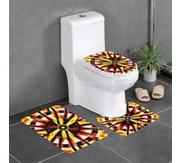 yefan Set di 3 tappetini da bagno con totem brucianti, morbidi, assorbenti, antiscivolo, adatti per bagni, servizi igienici, ecc.