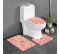 yefan Set di tre tappetini da bagno con cuori rossi, morbidi, assorbenti, antiscivolo, adatti per bagni, servizi igienici, ecc.