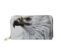 yefan Sketching an Eagle Wallet, portafoglio con cerniera, portafoglio di grande capacità, portafoglio lungo, portafoglio organizer multi-carta, portafoglio unisex, Nero , Taglia unica