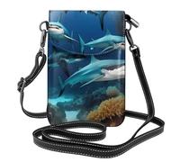 yefan Submarine Shark Coral Borsa a tracolla da donna, portafoglio per telefono con cerniera, borsa a tracolla, tracolla regolabile.
