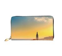 yefan Sunset in Barcelona Portafoglio, portafoglio con cerniera, portafoglio organizer multi-card, grande capacità, 7,48 x 4,13 pollici (circa 19 x 10,5 cm), Nero , Taglia unica