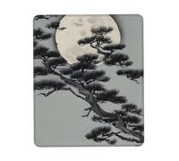 yefan Tappetino per mouse con albero di pino sotto la luna, tappetino per mouse con base in gomma antiscivolo per ufficio, gioco, apprendimento, 25,4 x 30,5 cm.