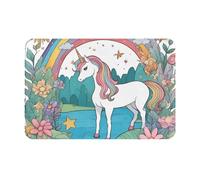 yefan Tappetino Unicorns By The River 40x60 cm, antiscivolo, adatto per cucina, ingresso, bagno, ecc.