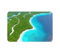 yefan Tappeto Isola nell'Oceano, 40 x 60 cm, antiscivolo, adatto per cucine, ingressi, bagni, ecc.