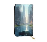 yefan The City On The Water Portafoglio, Portafoglio con cerniera da donna, Portafoglio lungo da donna, Portafoglio organizer multi-card, & Portafoglio Clutch, Nero , Taglia unica
