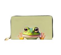 yefan The Funny Frog Doing Yoga Portafoglio, portafoglio con cerniera, portafoglio multi-card organizer, & grande capacità, 7,48 x 4,13 pollici (circa 19 x 10,5 cm), Nero , Taglia unica
