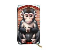yefan The Silent Monkey Wallet, portafoglio con cerniera da donna, portafoglio lungo da donna, portafoglio organizer multi-carta, portafoglio e portafoglio frizione, Nero , Taglia unica