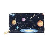 yefan The Solar Family Wallet, portafoglio con cerniera, portafoglio di grande capacità, portafoglio lungo, portafoglio organizer multi-carta, portafoglio unisex, Nero , Taglia unica