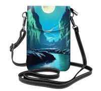 yefan Water Moon Cave, borsa a tracolla da donna, portafoglio per telefono con cerniera, borsa a tracolla, tracolla regolabile.
