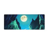 yefan Water Moon Cave, grande tappetino per mouse con bordi cuciti, tastiera e tappetino per mouse per giocatori, ufficio e casa (80 x 30 cm).