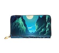 yefan Water Moon Cave, portafoglio con cerniera, portafoglio di grande capacità, portafoglio lungo, portafoglio organizer multi-carta, portafoglio unisex, Nero , Taglia unica