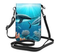 yefan Whales Under The Sea Borsa a tracolla da donna, portafoglio per telefono con cerniera, borsa a tracolla, tracolla regolabile.