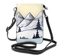 yefan White Snowy Mountains - Borsa a tracolla da donna, portafoglio per telefono con cerniera, borsa a tracolla, tracolla regolabile.