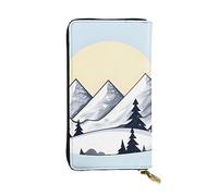 yefan White Snowy Mountains Portafoglio, Portafoglio con cerniera da donna, Portafoglio lungo da donna, Portafoglio organizzatore multi-carta, & Portafoglio frizione, Nero , Taglia unica