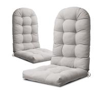 YEFU Adirondack - Cuscino per sedia a dondolo, con schienale alto, ispessito, per sedie da patio, per interni ed esterni, 124,5 x 50,8 x 12,7 cm, grigio chiaro, confezione da 2