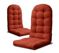 YEFU Adirondack - Cuscino per sedia a dondolo, con schienale alto, ispessito, per sedie da patio, per interni ed esterni, 124,5 x 50,8 x 12,7 cm, colore: rosso mattone, confezione da 2