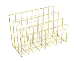 Yeglg, organizer per lettere da tavolo, per posta, libri, brochure, cartoline (3 fessure, dorato)