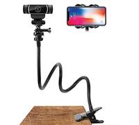 Yeglg - Supporto per webcam, flessibile, regolabile, supporto per webcam, supporto per webcam da tavolo, supporto universale da 1/4", viti e clip per telefono cellulare