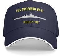 YEGTQAON Vintage e Classico USS Missouri Bb-63 Berretto da Baseball Cappello da papà Classico Sandwich cap Plain Caps per Uomo Donna Resistente e Confortevole