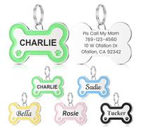 YEHANTI Medaglietta Cane Personalizzata con Incisione, Targhetta Personalizzata con Impronta di Zampa in Acciaio Inox, Incisione del Nome del Cane con Fino a 4 Righe di Testo sul Retro (Verde)