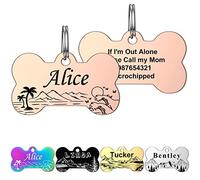 YEHANTI Medagliette per Cani e Gatti Personalizzate, Medaglietta identificativa Personalizzata per Cane con Incisione, Targhetta Cane in Acciaio Inossidabile per Animali Domestici (Oro Rosa,Grande)