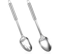 Yehanxue Set di 2 cucchiai da cucina grandi in acciaio inossidabile da cucina solidi e scanalati utensili da cucina per mescolare servire cucchiaio wok cucchiaio perforato