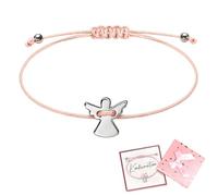 Yeheap Bracciale Angelo Custode, Bracciale Comunione Bambina, Braccialetto Bambino Comunione, Regolabile con Angelo, in Cordino Regali, per Ragazze Adolescenti Donne Migliore Battesimo