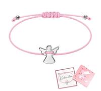 Yeheap Bracciale Angelo Custode, Bracciale Comunione Bambina, Braccialetto Bambino Comunione, Regolabile con Angelo, in Cordino Regali, per Ragazze Adolescenti Donne Migliore Battesimo
