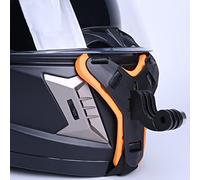 YEHOLDING Supporto per mento con cinturino per casco integrale da moto + Extra per diversi scenari di montaggio adesivo piatto e curvo per GoPro Insta360 DJI SJCAM APEMAN ecc.