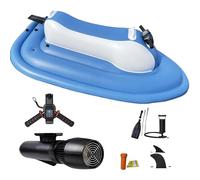 YEHOZZ Gommone a Reazione Gonfiabile, Gommone a Reazione Gonfiabile Potenziato da 500 W per 2 Persone, Scooter Subacqueo Elettrico Brushless, Motoscafo Gonfiabile Pieghevole Blue+White-500W16000mAh
