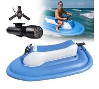 YEHOZZ Gommone a Reazione Gonfiabile, Motoscafo Elettrico, Motoscafo Gonfiabile con Motore Elettrico da 500 W, Kayak, SUP, Scooter Subacqueo per Adulti E Bambini Blue+White-500W16000mAh